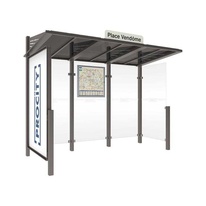 Autobusová zastávka CONVIVIALE s pravou bočnicou a informačnou vitrínou 3000 mm