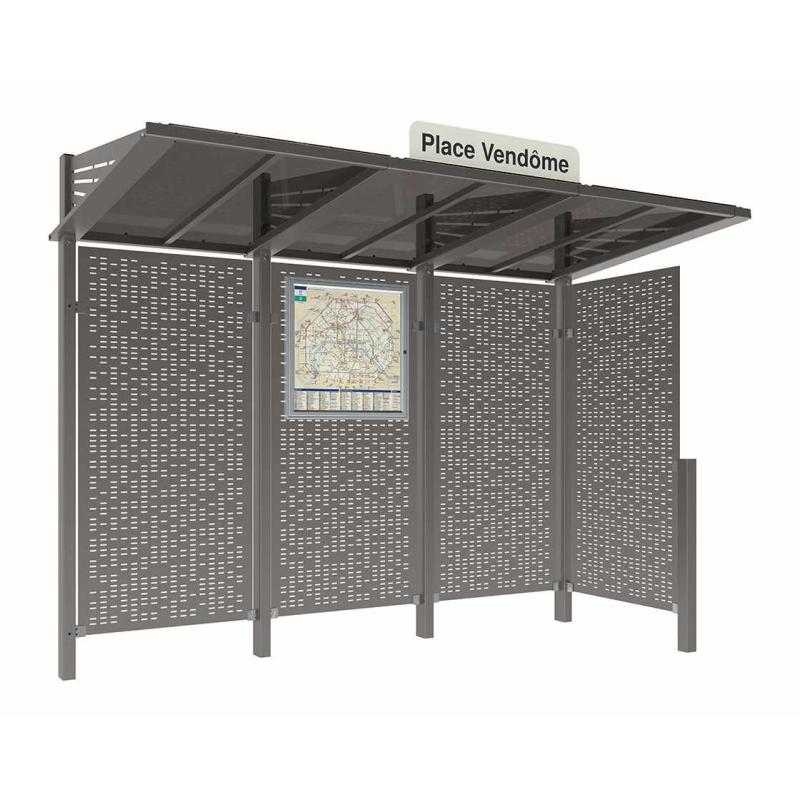 Autobusová zastávka CONVIVIALE s bočným krytom vpravo 3000 mm