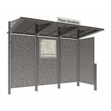 Autobusová zastávka CONVIVIALE s bočným krytom vpravo 3000 mm