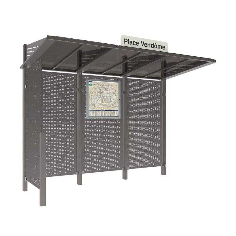 Autobusová zastávka CONVIVIALE s bočným krytom vľavo 3000 mm