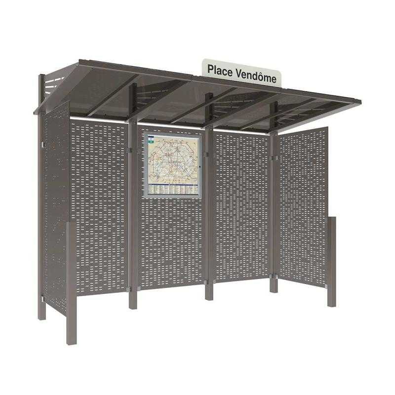 Autobusová zastávka CONVIVIALE s bočnicami 3000 mm