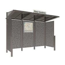 Autobusová zastávka CONVIVIALE s bočnicami 3000 mm