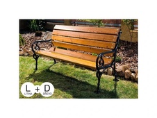 Parková lavička P4 1900 mm so smrekovými doskami a liatinovou konštrukciou