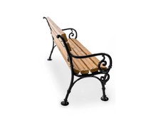 Parková lavička borovice P3 1200 mm s liatinovou konštrukciou - 2