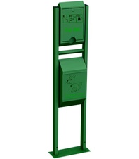 KOVOS odpadkový kôš na psie exkrementy VER02, zelený AL6005