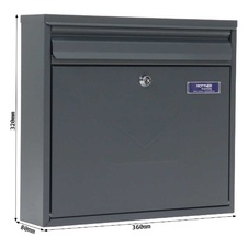 Rottner Teramo oceľová poštová schránka, antracit - 3