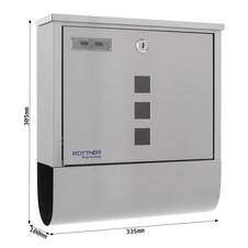 Rottner Costa poštová schránka s tubusom, nerez - 3