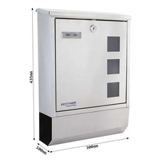 Rottner Corto poštová schránka s tubusom, nerez - 2