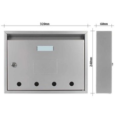 Rottner Imola oceľová poštová schránka, strieborná - 2