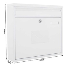 Rottner Teramo oceľová poštová schránka, biela - 3