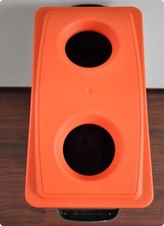 Kôš ECO na triedený odpad 75 l, červené veko - 2