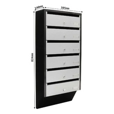 Rottner Depot 6 set poštových schránok, strieborno-čierna - 4