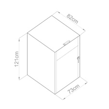 Prístrešok na popolnice G21 73x121x82 cm, antracit - 6