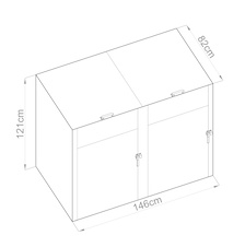 Prístrešok na popolnice G21 146x121x82 cm, antracit - 6