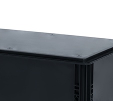 Plastová ESD Euro prepravka 400x300x320 mm, s vekom, plný úchyt - 1