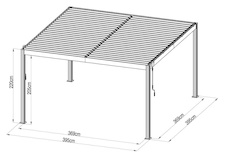 Bioklimatická celohliníková pergola G21 Austin Premium 4x4m, antracit - 9