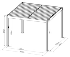 Bioklimatická celohliníková pergola G21 Austin Premium 3x3m, antracit - 9