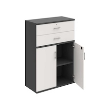 HOBIS kancelárska policová skriňa - SZ 3 80 03, zámok Huwill, antracit-biela