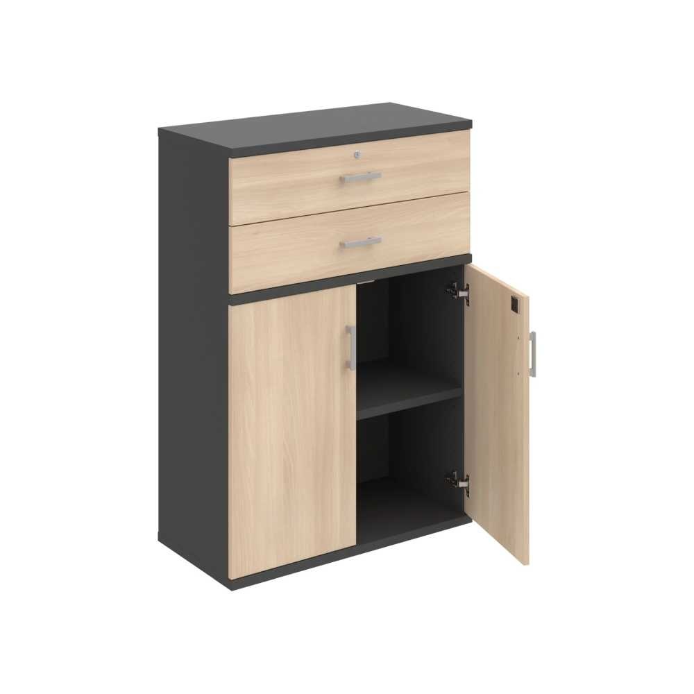 HOBIS kancelárska policová skriňa - SZ 3 80 03, zámok Huwill, antracit-agát