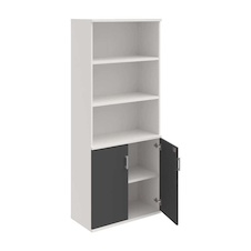HOBIS kancelárska policová skriňa - SZ 5 80 03, zámok Huwill, biela-antracit
