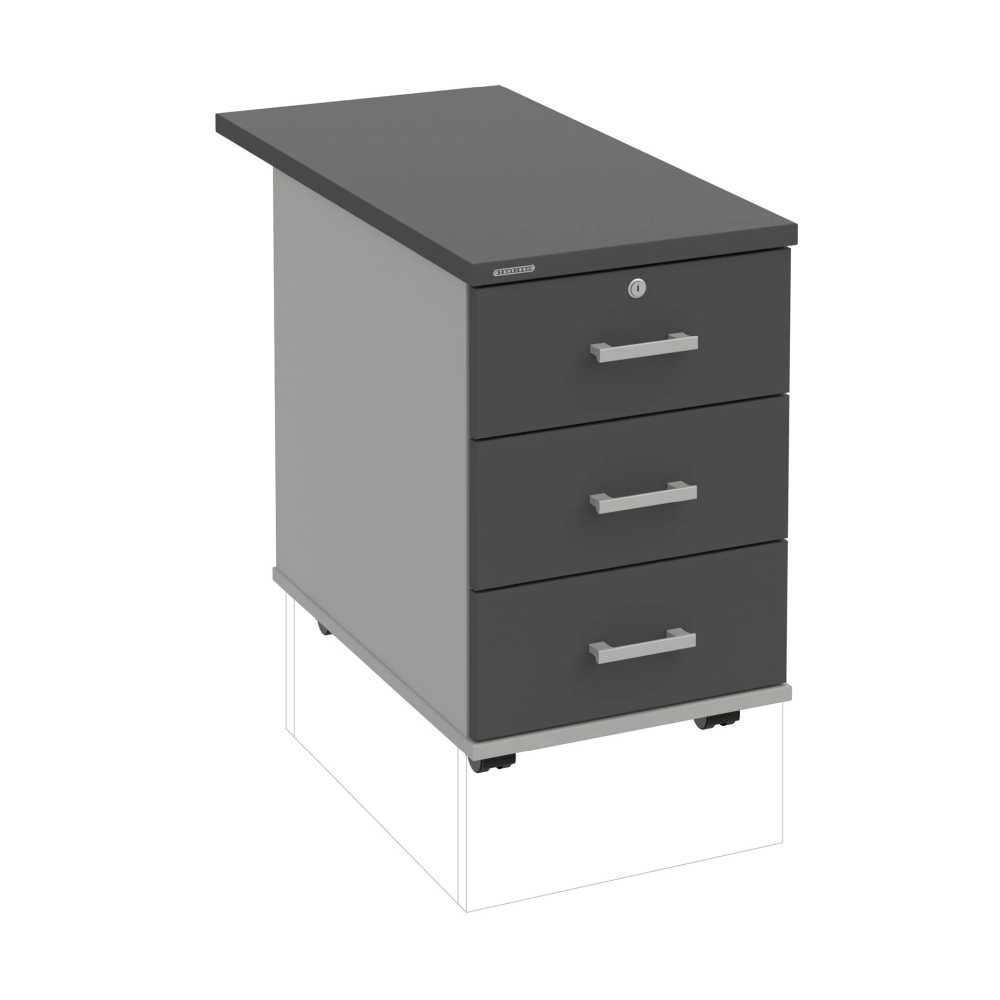 HOBIS kontajner 33 Z P 80, 3 zásuvky, roky pozdĺž, 80 cm, šedá-antracit