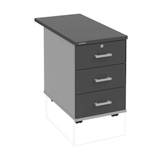 HOBIS kontajner 33 Z P 80, 3 zásuvky, roky pozdĺž, 80 cm, šedá-antracit