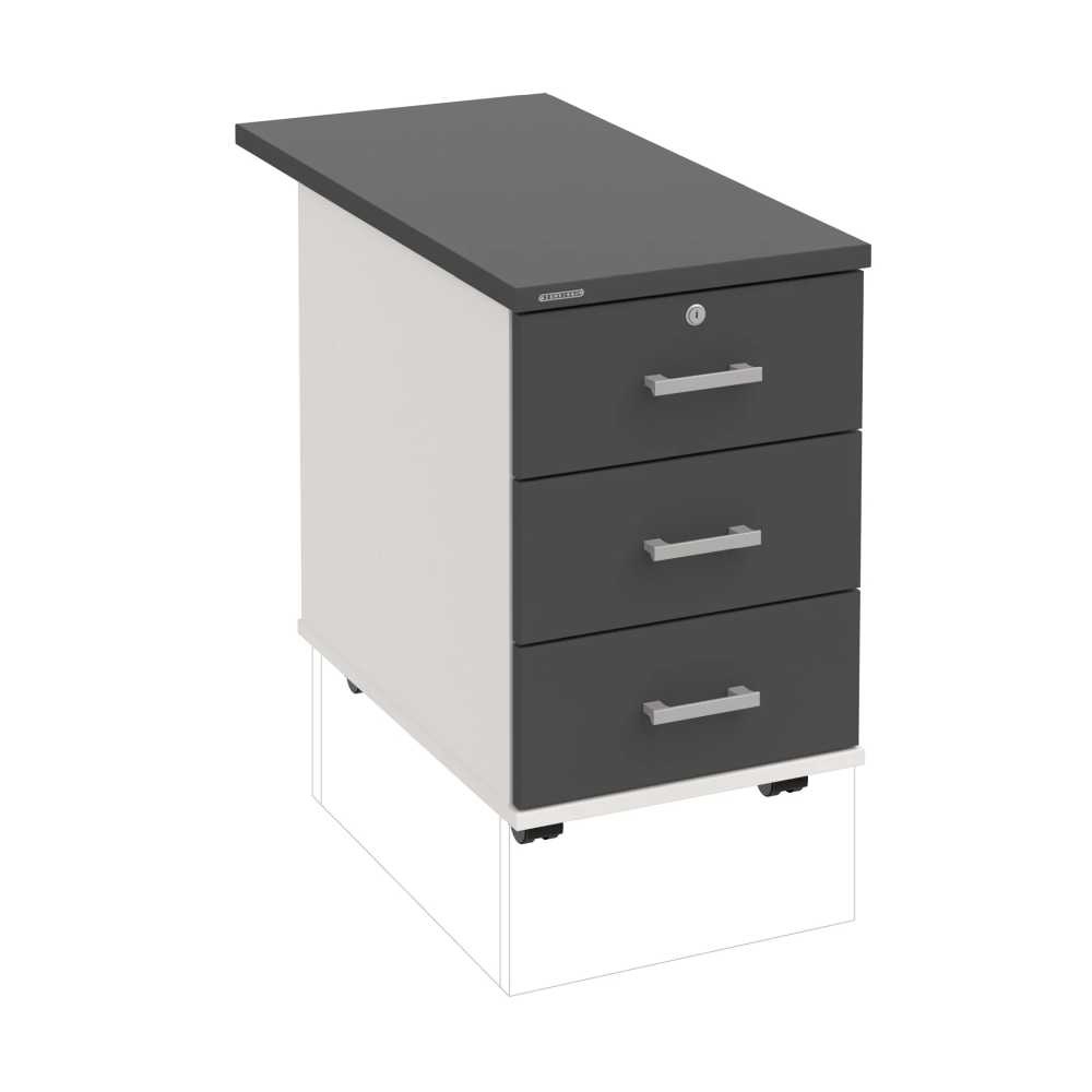 HOBIS kontajner 33 Z P 80, 3 zásuvky, roky pozdĺž, 80 cm, biela-antracit