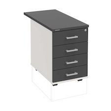 HOBIS kontajner K 34 C N 80, 4 zásuvky, roky naprieč, 80 cm, biela-antracit