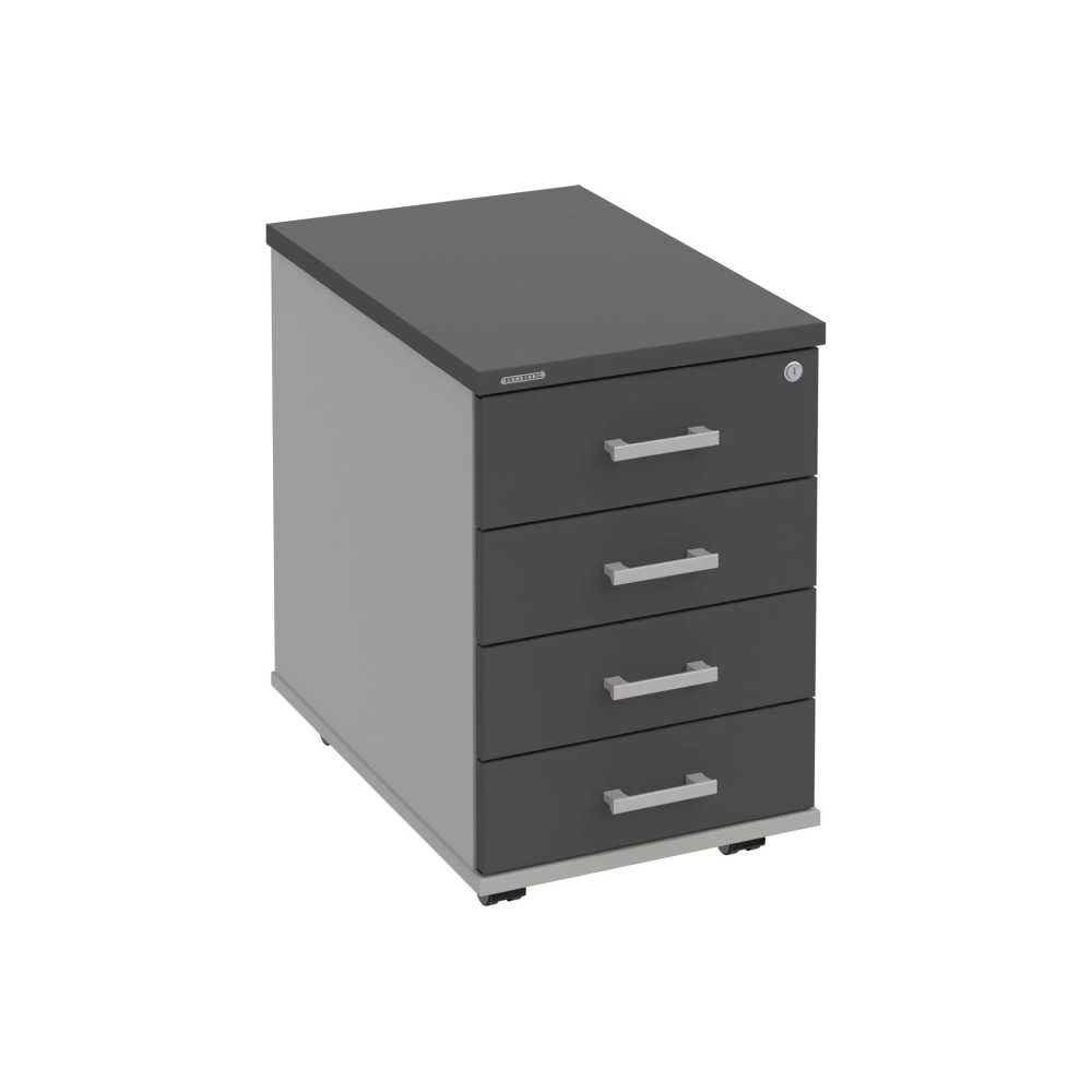 HOBIS kontajner K 34 C N, 4 zásuvky, roky naprieč, 60 cm, šedá-antracit
