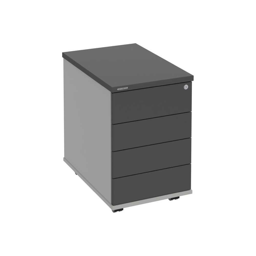 HOBIS kontajner K 34 C PTO N, 4 zásuvky, roky naprieč, 60 cm, šedá-antracit