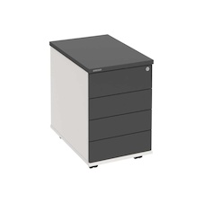 HOBIS kontajner K 34 C PTO N, 4 zásuvky, roky naprieč, 60 cm, biela-antracit