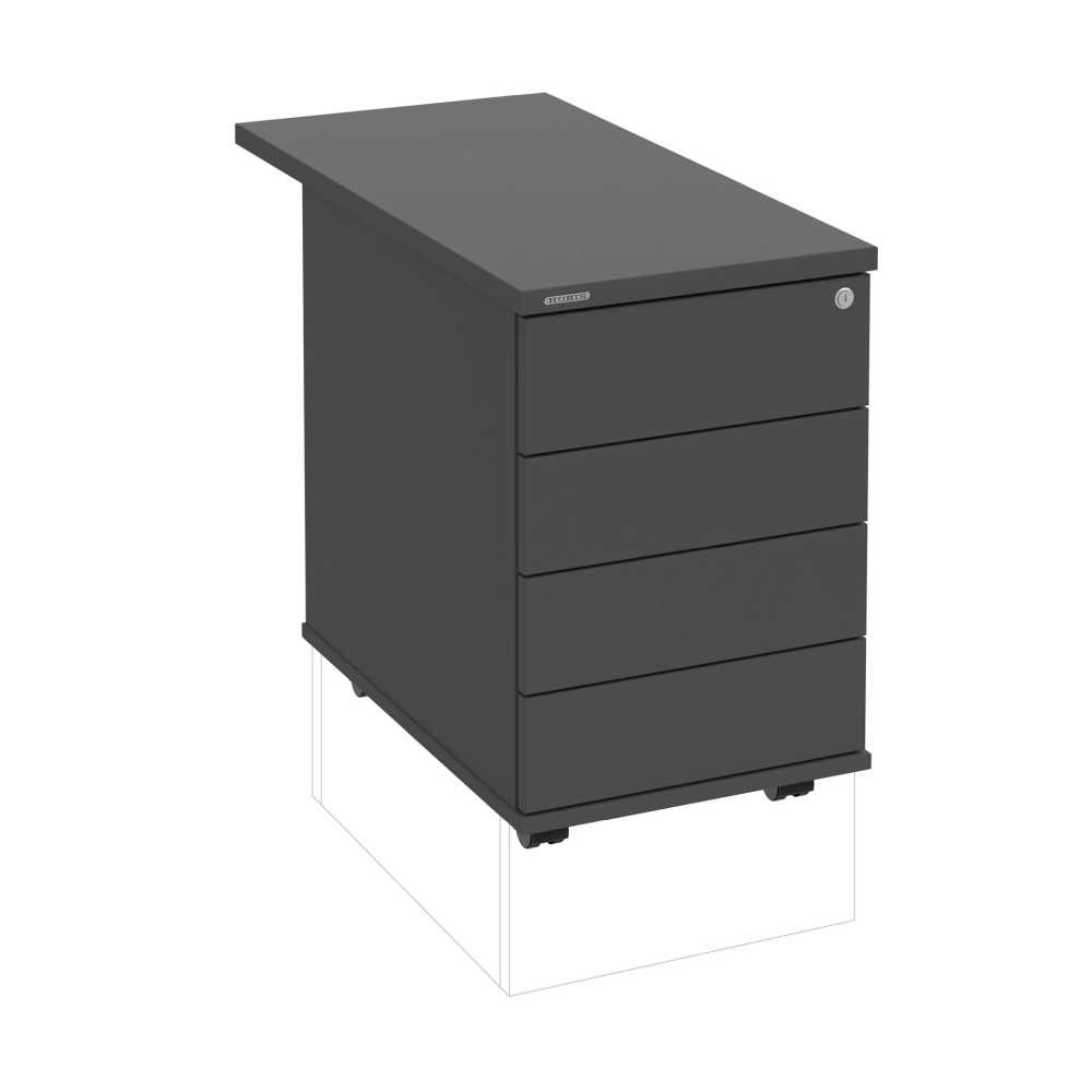 HOBIS kontajner K 34 C PTO P 80, 4 zásuvky, roky pozdĺž, 80 cm, antracit