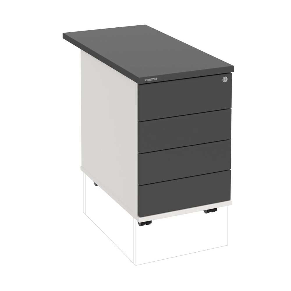 HOBIS kontajner K 34 C PTO P 80, 4 zásuvky, roky pozdĺž, 80 cm, biela-antracit