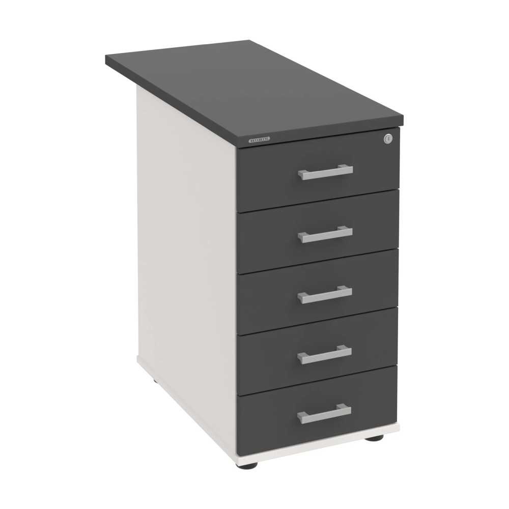 HOBIS kontajner K 35 CN 80, 5 zásuviek, roky naprieč, 80 cm, biela-antracit