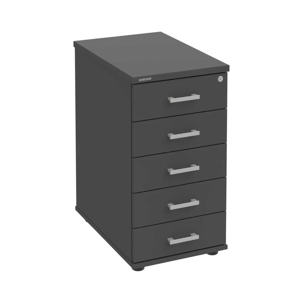 HOBIS kontajner K 35 C N, 5 zásuviek, roky naprieč, 60 cm, antracit