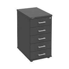 HOBIS kontajner K 35 C N, 5 zásuviek, roky naprieč, 60 cm, antracit