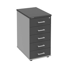 HOBIS kontajner K 35 C N, 5 zásuviek, roky naprieč, 60 cm, šedá-antracit