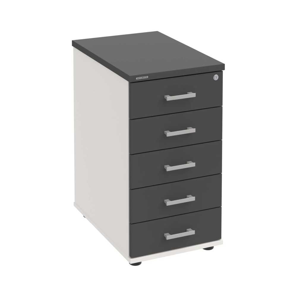 HOBIS kontajner K 35 C N, 5 zásuviek, roky naprieč, 60 cm, biela-antracit