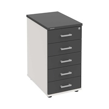 HOBIS kontajner K 35 C N, 5 zásuviek, roky naprieč, 60 cm, biela-antracit