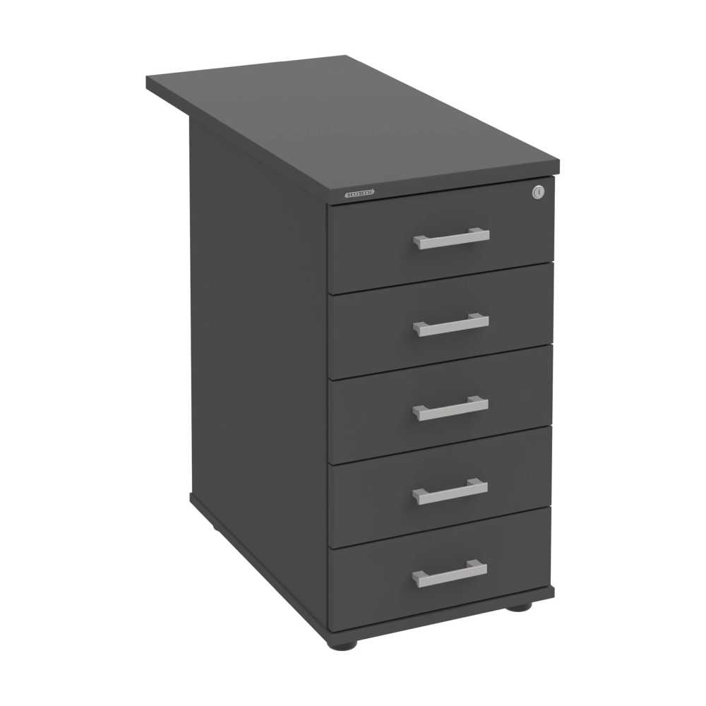 HOBIS kontajner K 35 C P 80, 5 zásuviek, roky pozdĺž, 80 cm, antracit