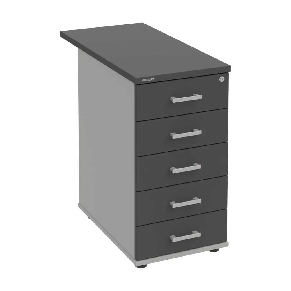 HOBIS kontajner K 35 C P 80, 5 zásuviek, roky pozdĺž, 80 cm, šedá-antracit