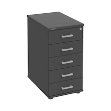 HOBIS kontajner K 35 C P, 5 zásuviek, roky pozdĺž, 60 cm, antracit