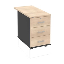 HOBIS kontajner K 33 Z N 80, 3 zásuvky, roky naprieč, 80 cm, antracit-agát