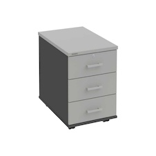 HOBIS kontajner K 33 Z N, 3 zásuvky, roky naprieč, 60 cm, antracit-šedá