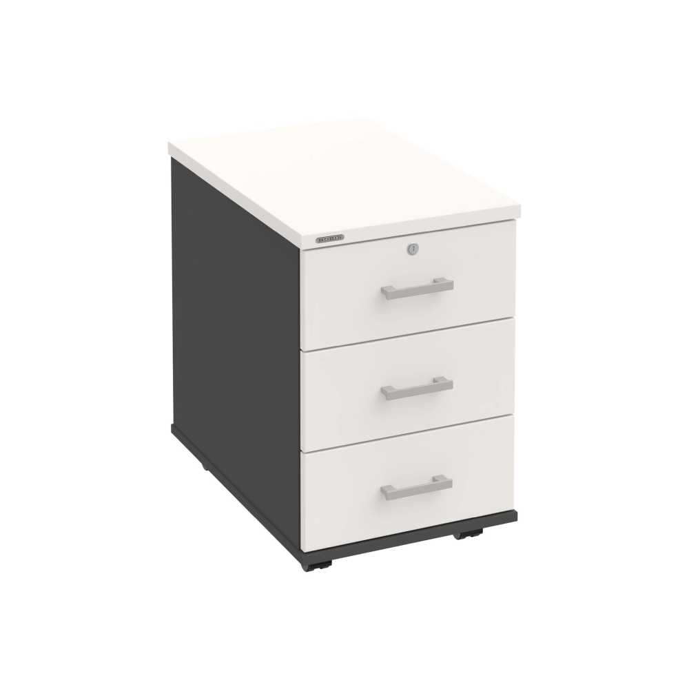 HOBIS kontajner K 33 Z N, 3 zásuvky, roky naprieč, 60 cm, antracit-biela