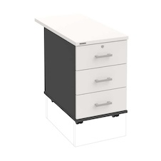 HOBIS kontajner 33 Z P 80, 3 zásuvky, roky pozdĺž, 80 cm, antracit-biela