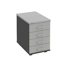 HOBIS kontajner K 34 C N, 4 zásuvky, roky naprieč, 60 cm, antracit-šedá