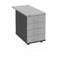 HOBIS kontajner K 34 C P 80, 4 zásuvky, roky pozdĺž, 80 cm, dekor antracit-šedá