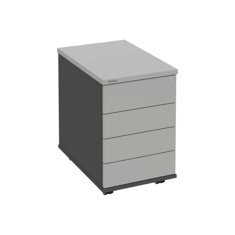 HOBIS kontajner K 34 C PTO N, 4 zásuvky, roky naprieč, 60 cm, antracit-šedá