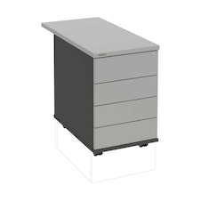 HOBIS kontajner K 34 C PTO P 80, 4 zásuvky, roky pozdĺž, 80 cm, antracit-šedá